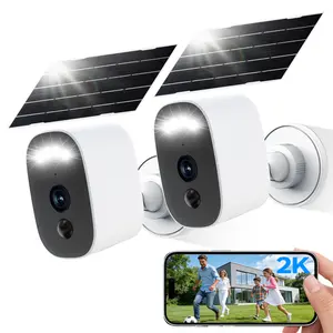 【JOOAN Solar 2K Wireless WiFi Security Camera】Indoor/Outdoor Magnetic Security Surveillance, AI Human Detection, Color Night Vision, IP66 Waterproof, 2.4G WiFi, With Spotlight And Two-Way Audio, Smart Alarm, SD/Cloud Storage, Alexa Compatible