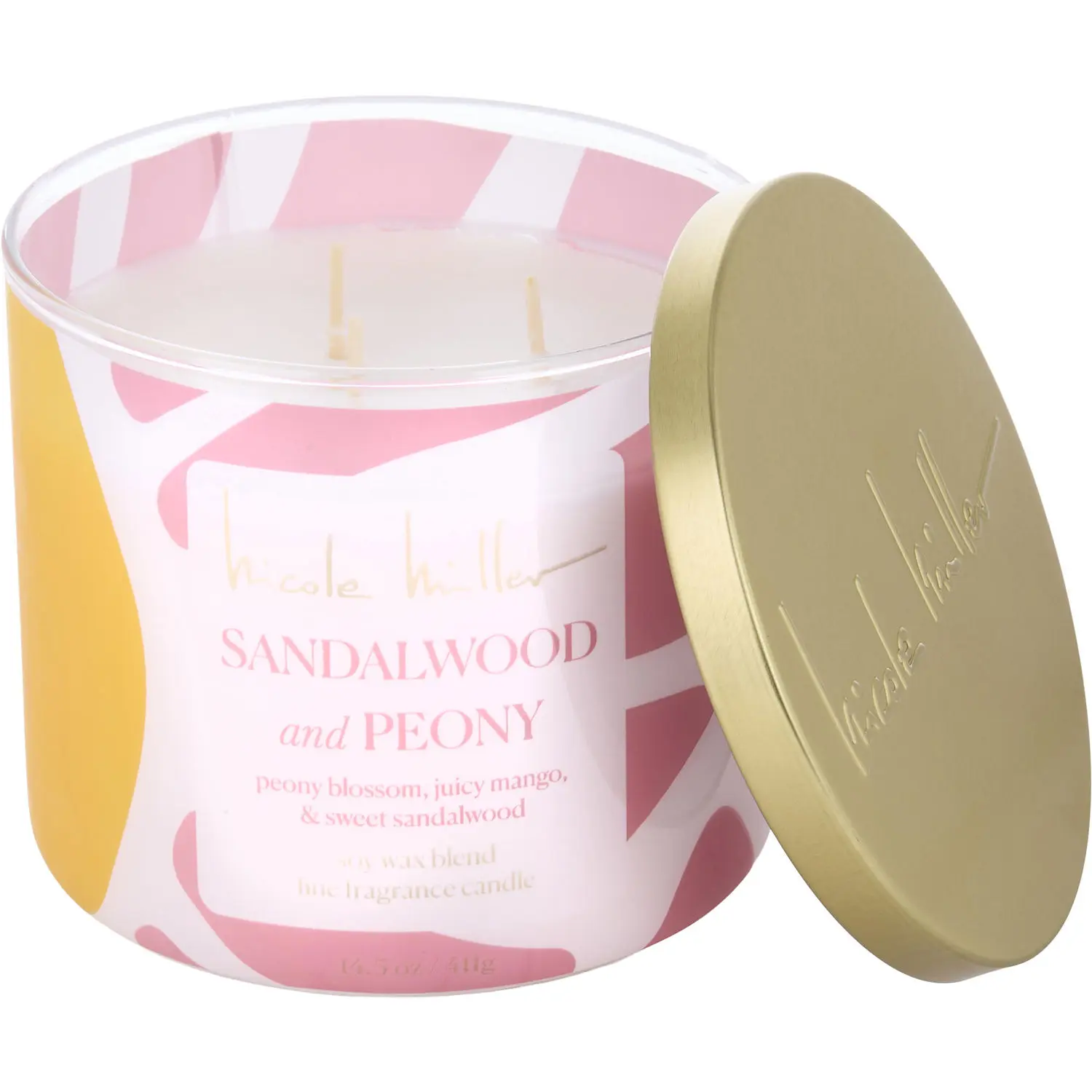 Nicole Miller Sandalwood & Peony By Nicole Miller Soy Wax Blend Candle For Unisex