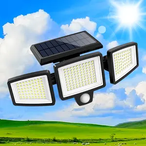 Tuffenough 3 Heads Motion Sensor Lights, 270° Wide Angle Flood Wall Lights with 3 Modes,IP65 Waterproof,Suitable for Backyard Garage  Christmas