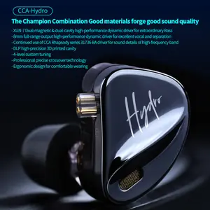 CCA Hydro in-Ear Monitor, 8BA+2DD Hybrid Driver with 4 Tuning Switches HiFi Noise Isolation Earbuds, Clarity in All Frequency Stereo Sound Headphone for Audio Engineer, Musician