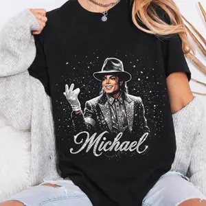 Michael Jackson Halftone Graphic Tee, King of Pop MJ Music Youth Shirt, MJ Music Retro Unisex T-Shirt, Perfect Gift For Men, Women, And Kids