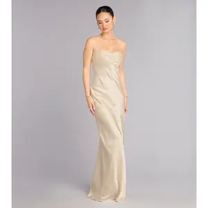 Carrie Satin Sequin Lace-Up Formal Dress