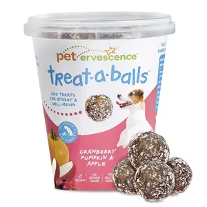 Treat-A-Balls Dog Training Treats - Healthy Low Calorie Treats for Small to Large Dogs - Vegan Snacks - 18 Treats - Cranberry, Apple, Pumpkin Coated
