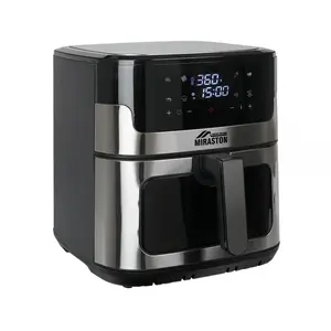 MIRASTON 8.5QT Large Capacity Digital Touchscreen Air Fryer, 8 Cooking Presets, Durable Stainless Steel, Visible Cooking Window, Nonstick Basket, 1500W, Ideal Mother's Day Gift