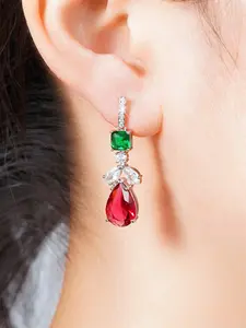 Water Drop Shaped Artificial Zirconia Decor Dangle Earrings for Women, Elegant Jewelry for Party, Daily Decor, Trendy All-match & Exquisite Jewelry for Birthday Gift