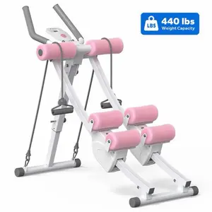 Merach Dual Track Adjustable Ab Trainer Machine with LCD Monitor