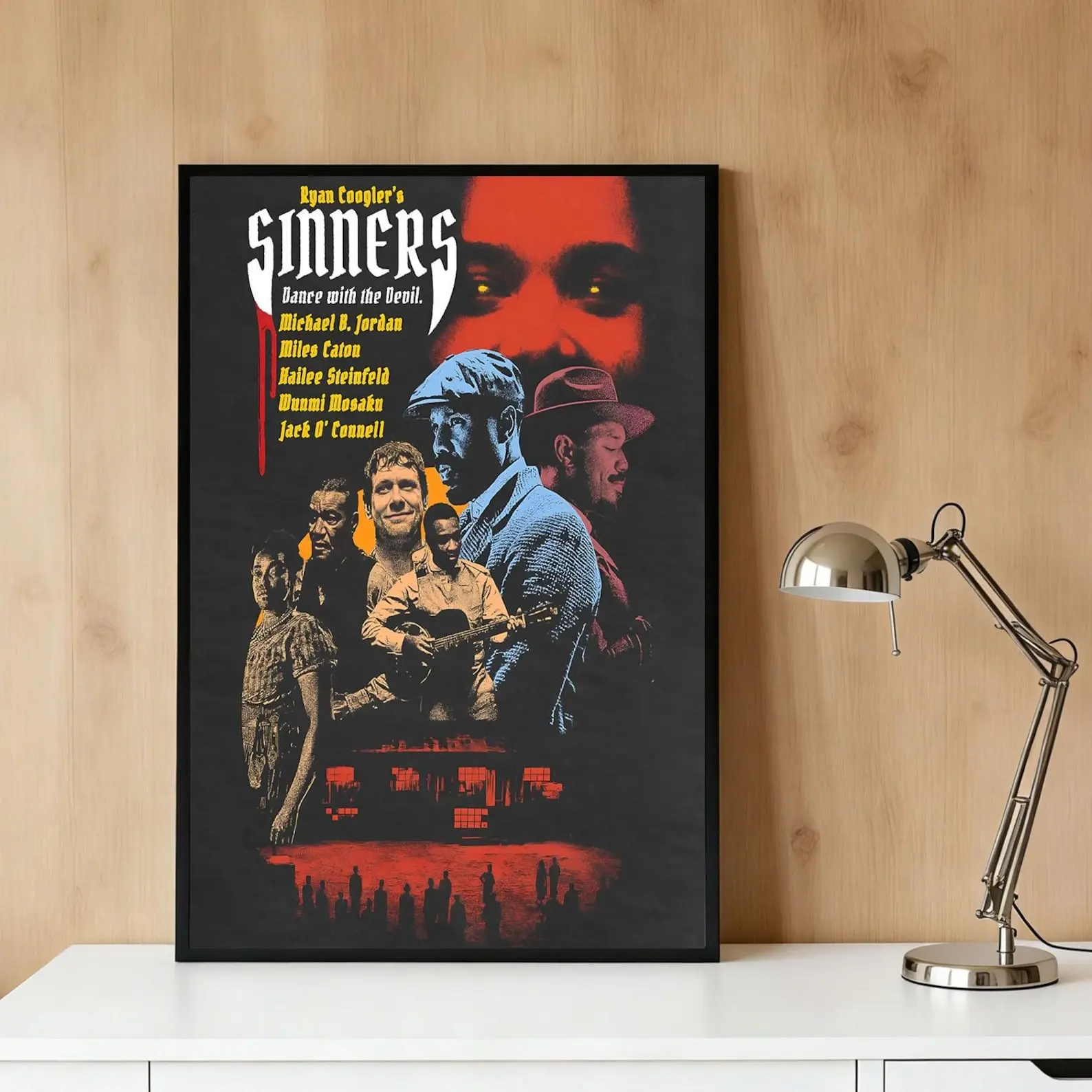 Vintage Supernatural Thriller Vibe Poster - Black-Red Character Collage Print for Wall Decoration, Dorm and Media Room Home Decor