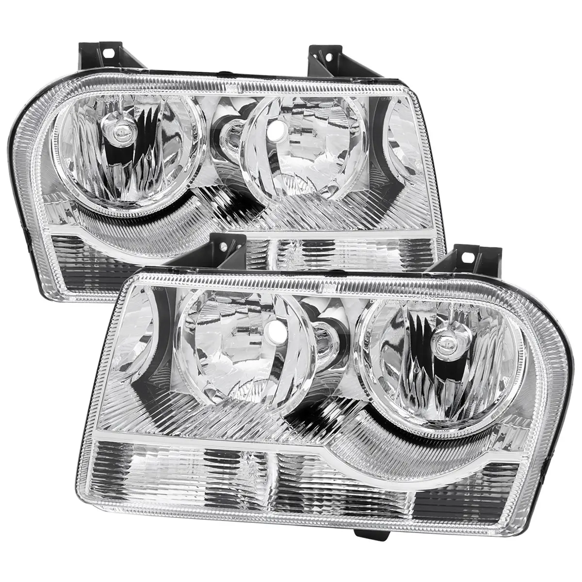 2005-2010 300 Factory Style Headlights (Chrome Housing/Clear Lens)