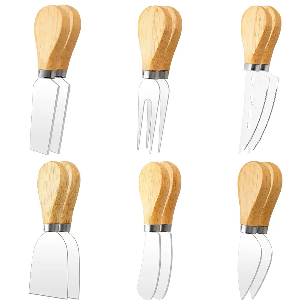 12 Pcs Cheese Knives,Wooden Handle Cheese Knife Set for Charcuterie Board,Mini Steel Stainless Cheese Cutter,Spreader,Fork for Party Wedding Christmas,Charcuterie Accessories,Hand Tools Kits