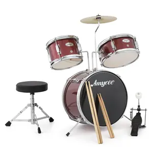 【GARVEE】Drum Set for Beginners, 3-Piece Drum Set, Drum Set With Bass Drum, 10" Cymbal, Stool, Drumsticks, Pedal