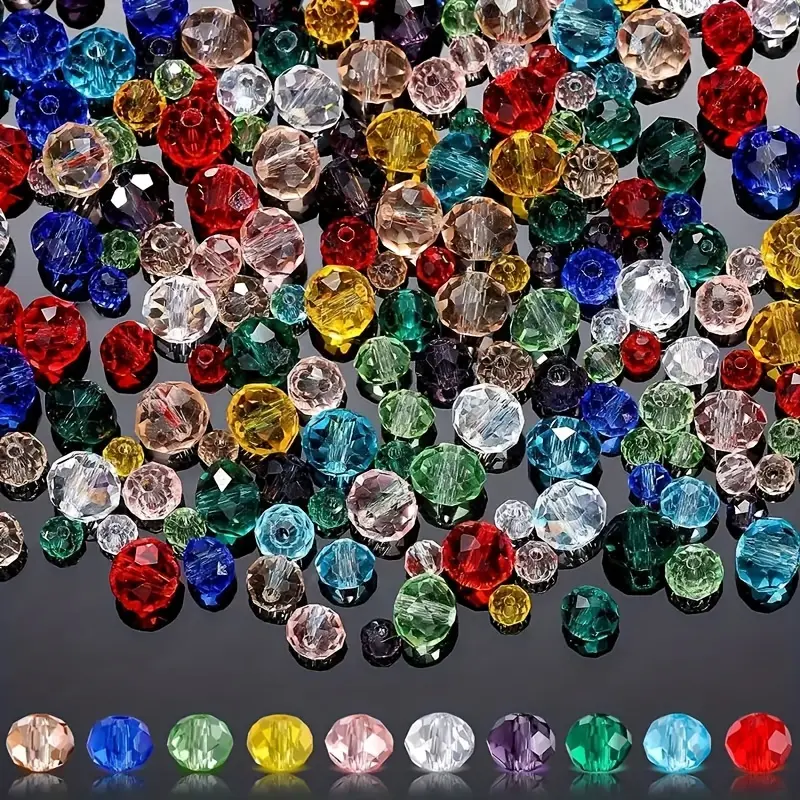 4 Ounces Random Mixed Crystal Glass Beads Colorful Loose DIY Craft Bracelet, Necklace Jewelry Making, Sun Catcher Making 4Mm 6Mm 8Mm for easter decorations for DIY making easter decorationseaster decorations for home