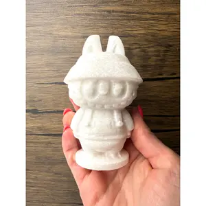 Natural White Calcite Crystal Carved Bunny Figurine