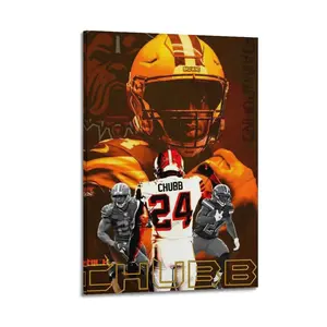 Nick Chubb Poster for Bedroom Aesthetic Canvas Wall Art Living Room Posters Painting Picture Print Modern Family Decor Artist Bathroom Poster