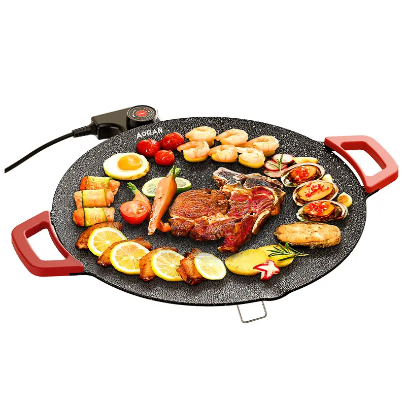 Portable Electric Korean BBQ Grill, Indoor Smokeless Grill, Non-stick Grill Pan, Adjustable Temperature Control, Nonstick Surface, Asador de Carne