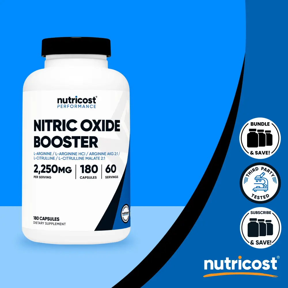 Nutricost Nitric Oxide Booster Capsules - 2250mg per Serving - Dietary Supplement Nutricost Nitric Oxide Booster Capsules - 2250mg per Serving - Dietary Supplement