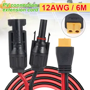 Solar Charge Cable XT60-F Adapter to Solar Female Connector Extension Cable 12AWG 6M Wire for Solar Panels Car RVS Trucks Ships