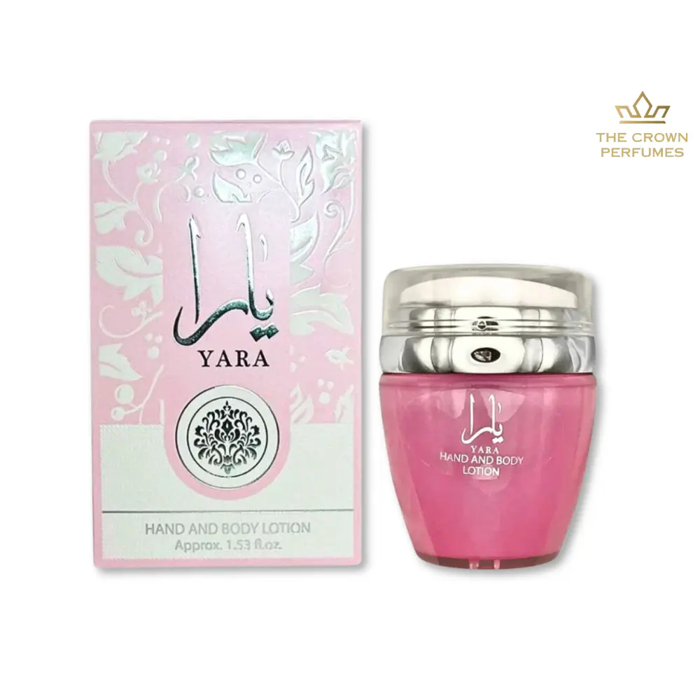 Lattafa Yara Limited Edition Compact Hand & Body Lotion, 1.55 oz (45ml) - Female's Fragranced Floral Vanilla Scent Soothing Lightweight Daily Hydrating Body Moisturizer