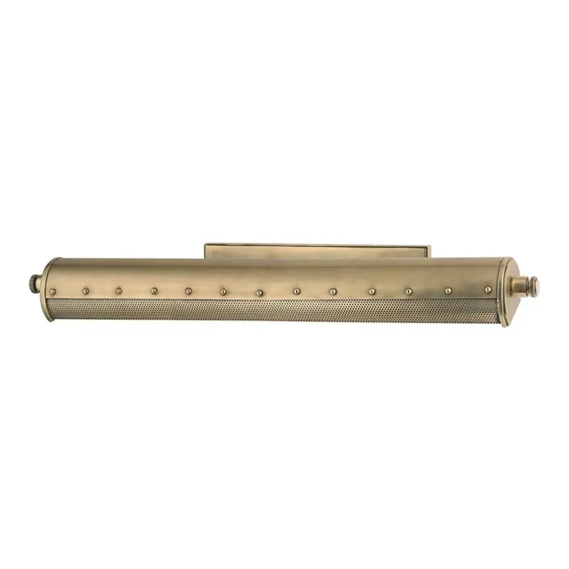 Gaines Large Picture Light - Industrial Design with Perforated Metalwork in Aged Brass, Bronze, Nickel