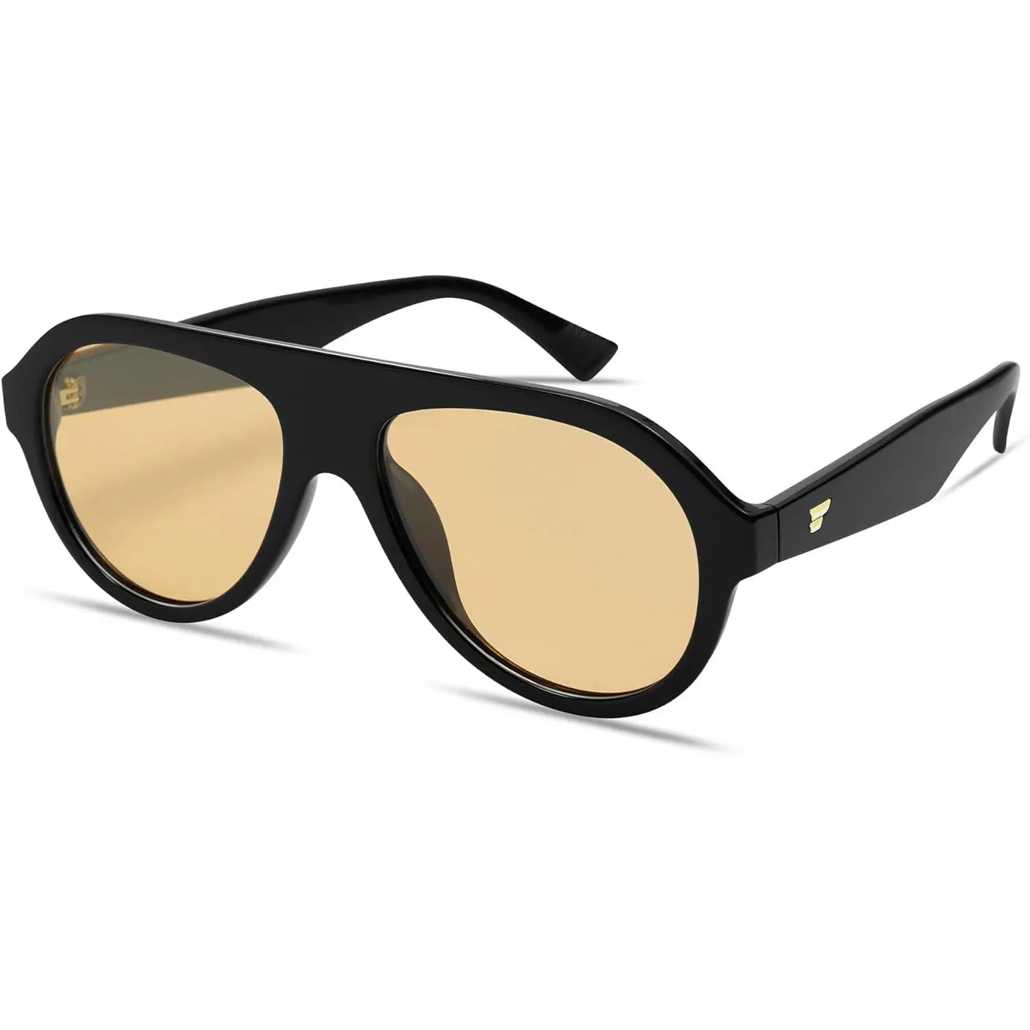 Retro Aviator Polarized Sunglasses - Men's & Women's 70s Vintage Plastic Frame Aviator Eyewear