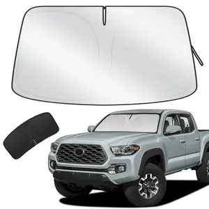 Car Windshield Sun Shade, 300T Thickened Car Window Shades Heat Reflective Interior Cool, Universal Fit for Most Cars SUVs Trucks, Foldable & Portable Design (L (55" × 31"))
