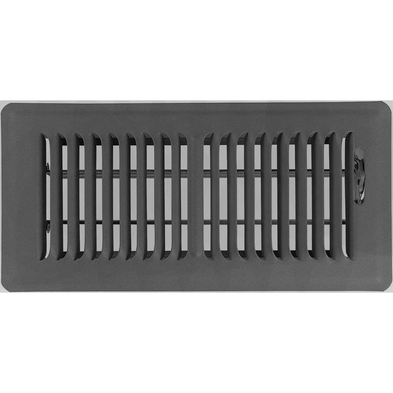4" x 10" Dark Grey Heavy-Duty Steel Floor Register Vent - 5.5" x 11.25" Modern Indoor Adjustable Synthetic Vent with Easy-Adjust Airflow Lever, Manufacturer Warranty