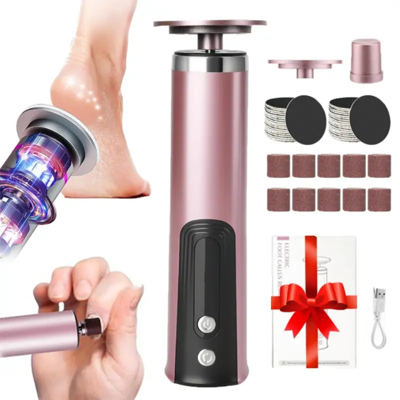Electric Foot Callus Remover, Electronic Foot File, Foot Scrubber Dead Skin Remover, 2 in 1 Foot File with 6 Speeds Adjustable & 20pcs Sandpaper Disks, Rechargeable Pedicure Tool for Men Women Dry Cracked Heel Skin, Cordless Pedicure Machine