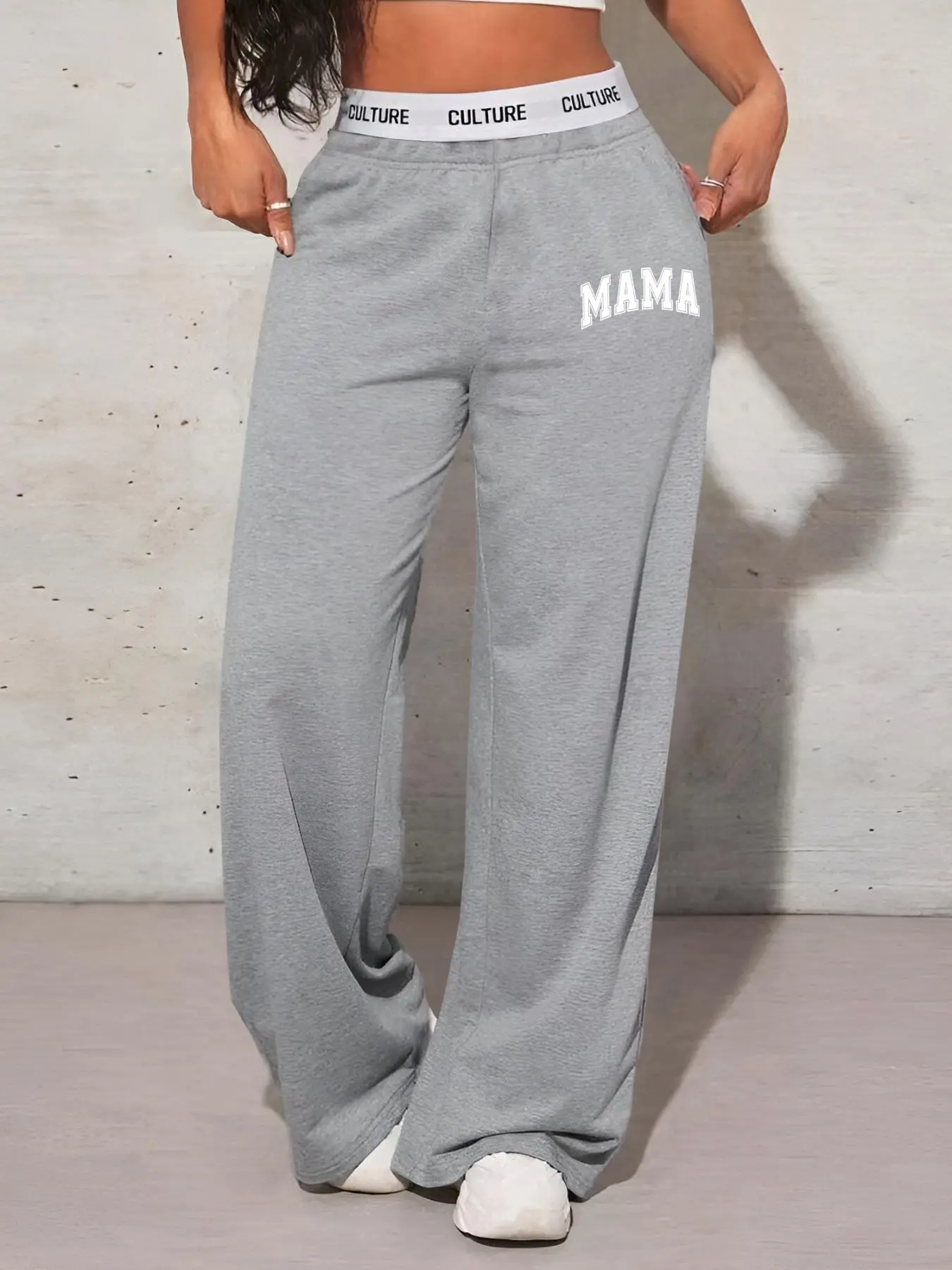 Women's Mama Print High Waist Fit Sweatpants Activewear, Casual Comfy Breathable Jogger Pants for Daily Wear, Ladies Bottoms for All Seasons, Trouser