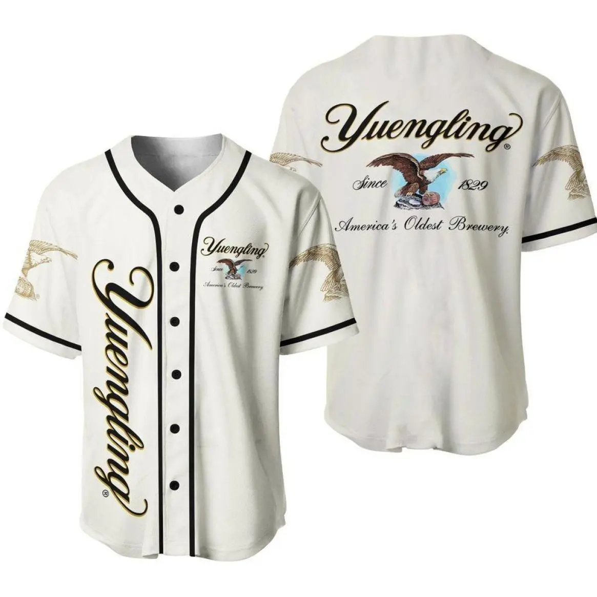 Beige Yuengling Baseball Jersey for Beer Lovers Collection - 4th of July Patriotic USA Flag Shirt, Men Women Gift, Independence