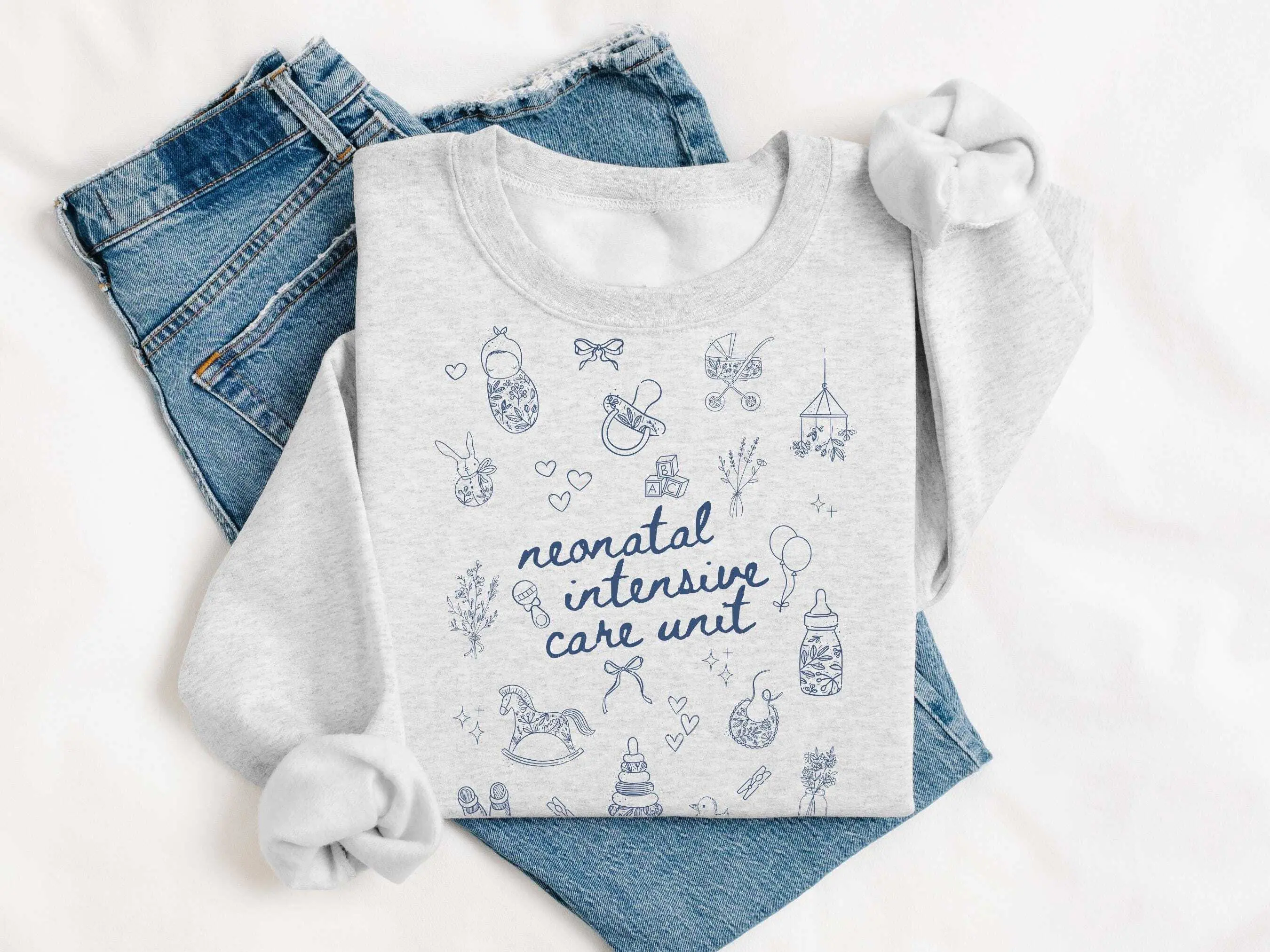 NICU Nurse T-Shirt OR sweatshirt .  Gift for Neonatal ICU Nurses t-shirt Crewneck Bottom