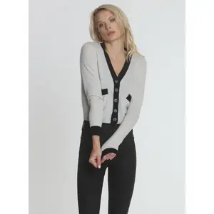 Katie Cardigan - Stone/black