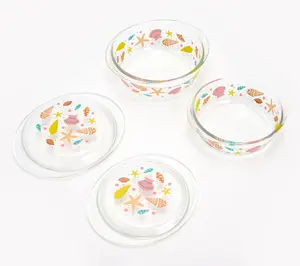 Temp-tations Seasonal 1-qt and 1.75-qt Glass Baking Dish Set Bakeware Kitchenware Container Home