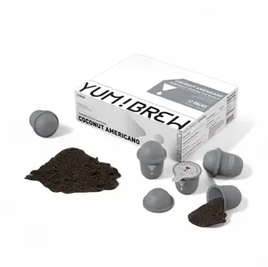 Yum!Brew Instant Freeze-Dried Coffee – COCONUT AMERICANO | Premium Yunnan Arabica Beans | 12 Servings (2g Each) | Americano, Coconut | Cold & Hot Water Dissolvable Beverage | No Sugar | Low Calories | Travel-Friendly Mini Pods