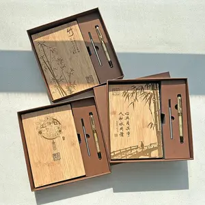 CHINSIKOL Chinese Style Soft Leather Notebook Set, Vertical Striped Cover with Traditional Embossed Design, Thick Comfortable Pages Perfect for Personal Use or Gifting, Vintage Leather Journal, Diaries