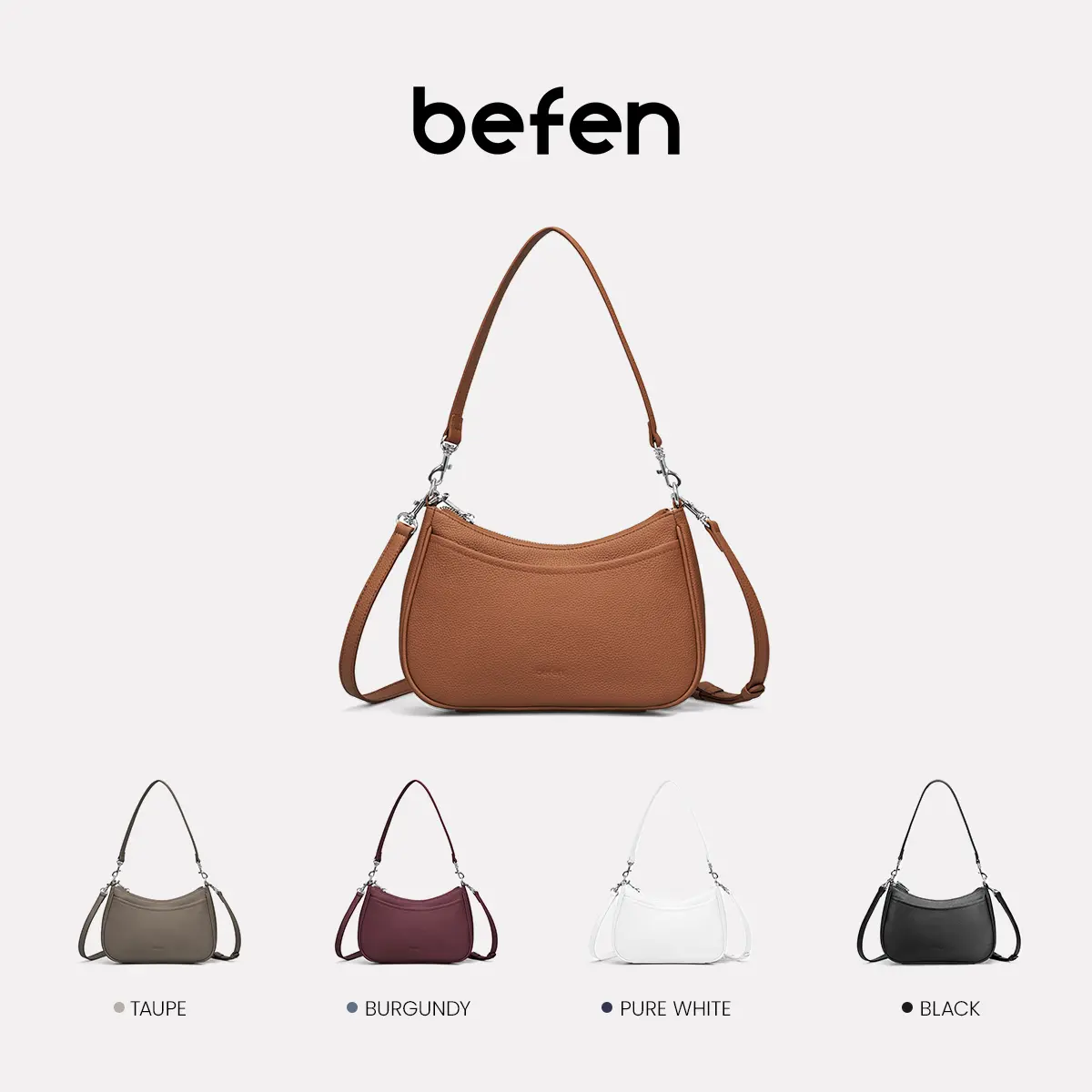 Women's Top Grain Genuine Leather Crescent Crossbody Bag - Anti-Theft Lock Buckle, RFID-Safe Pockets, Adjustable Strap, Zipper Closure for Everyday & Fashionable Party Use - Stylish RFID Safe Fashionable Bags