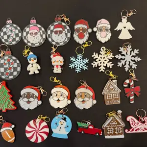 Christmas Keychains - Assorted Designs Including Santa Snowman & Candy Cane Perfect for Festive Gifts and Decor