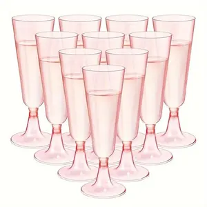 Disposable Champagne Cup, 10pcs/set Clear Plastic Champagne Cup, Party Supplies for Wedding Birthday Festival Picnic Celebration, Festival Party Tableware, Party Cups, Drinking Cups
