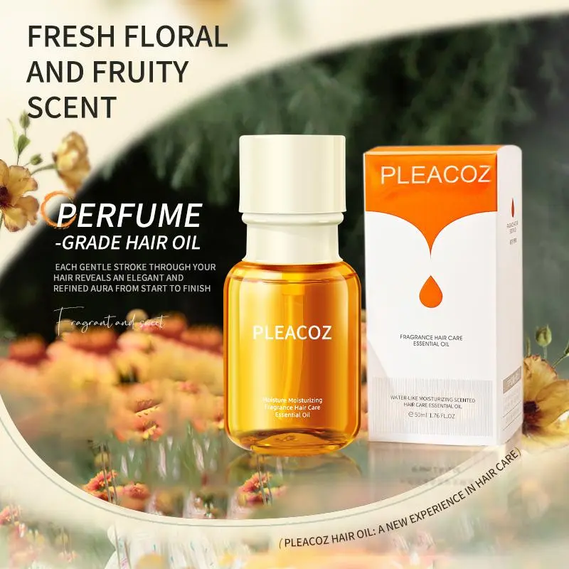 PLEACOZ Hair Oil is a non greasy hair care oil that repairs damaged hair caused by dyeing and perming, smooths frizz, deeply nourishes hair, improves dryness and splitting, and provides long-lasting smoothness. It is essential for hair care