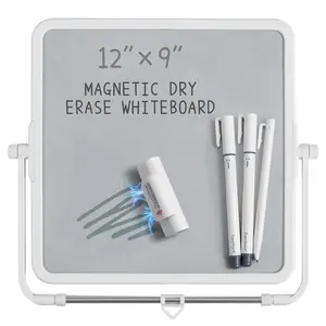 Magnetic Dry Erase Board 12x9 Inch, Desktop & Wall Mount Whiteboard with Magnetic Nano Surface, Ideal for Office Home School Drawing Teaching, Perfect Christmas Birthday Gift for Students Teachers