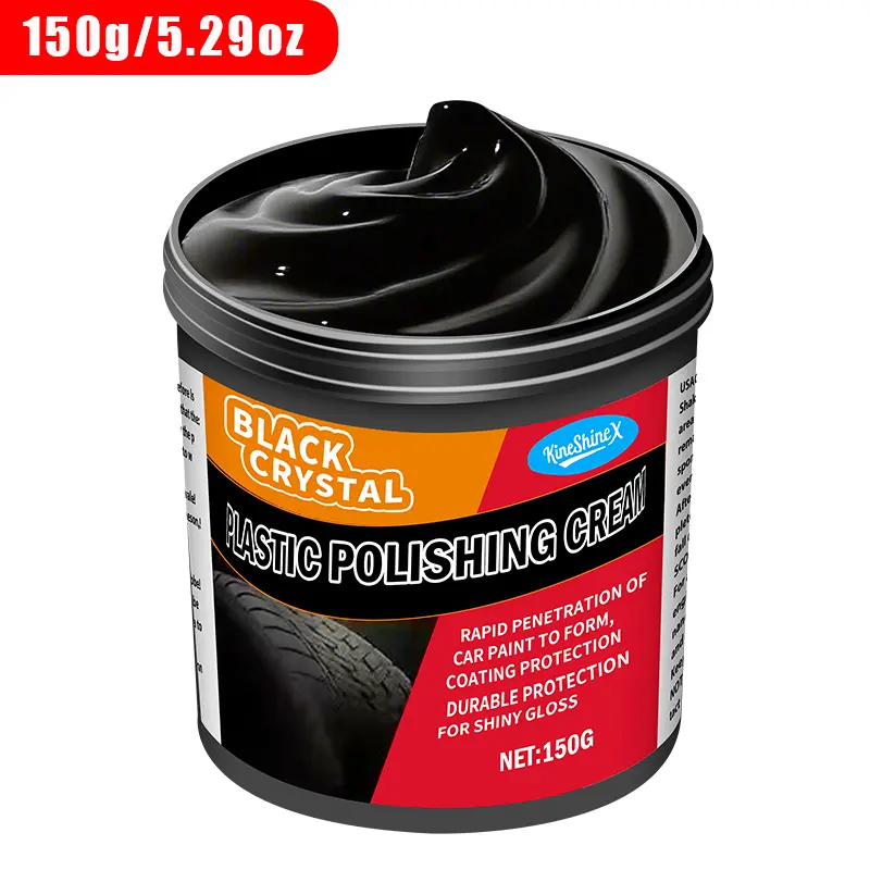 150G/5.29Oz Multi-Purpose Plastic And Rubber Repair Paste, Dual-Function Interior And Exterior Restorer, Scratch Eliminator, Fade And Aging Resistant, Gloss Enhancer, Tire And Plastic Surface Revitalizer, Wax , with Sponge and Plastic Repair