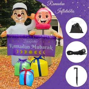 Ramadan Mubarak Inflatable Happy Family Decoration
