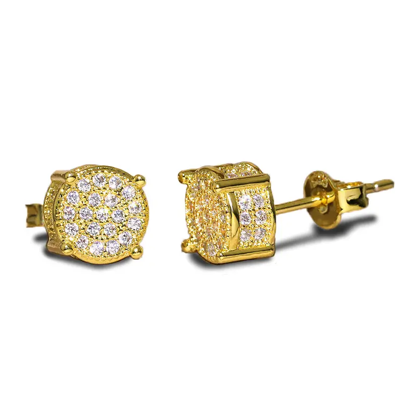 Minimal Chic 4-Claw Stud Earrings with Sparkling Zircon, Tarnish Resistant Alloy Metal Unisex Ear Accessories with Butterfly Back for Daily Wear, Bling Effect