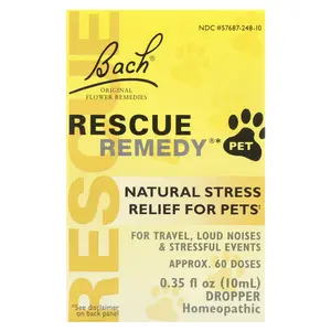 Bach Rescue Remedy® Pet, Natural Stress Relief For Pets, 0.35 fl oz (10 ml)