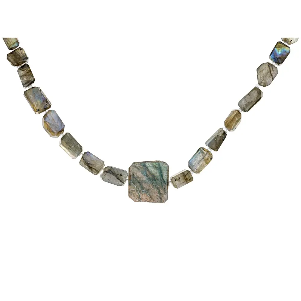 JTV Labradorite 10x14mm-17x25mm Faceted Nugget Bead Strand Approximately 15-16" in Length