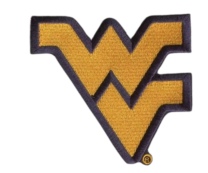 West Virginia University Flying WV Patch 3. 75”W x 3. 5” Patch (Hook & Loop Patch - NOT Iron On)