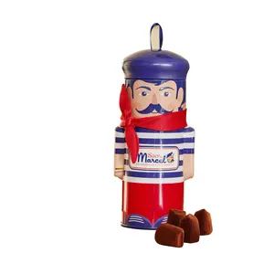 Sacre Marcel - French Delight Snack Dessert Tin with 6 Rich Chocolate Truffles & Crispy Crêpe Flakes - Indulgent & Authentic French Flavor - Chocolate Bonbon