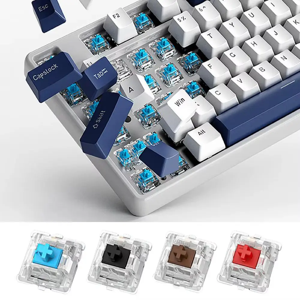 30pcs Mechanical Keyboard Replacement Switches, Clicky Linear Tactile Silent Cross Shaft, Backlit Mechanical Gaming Keyboard Accessories