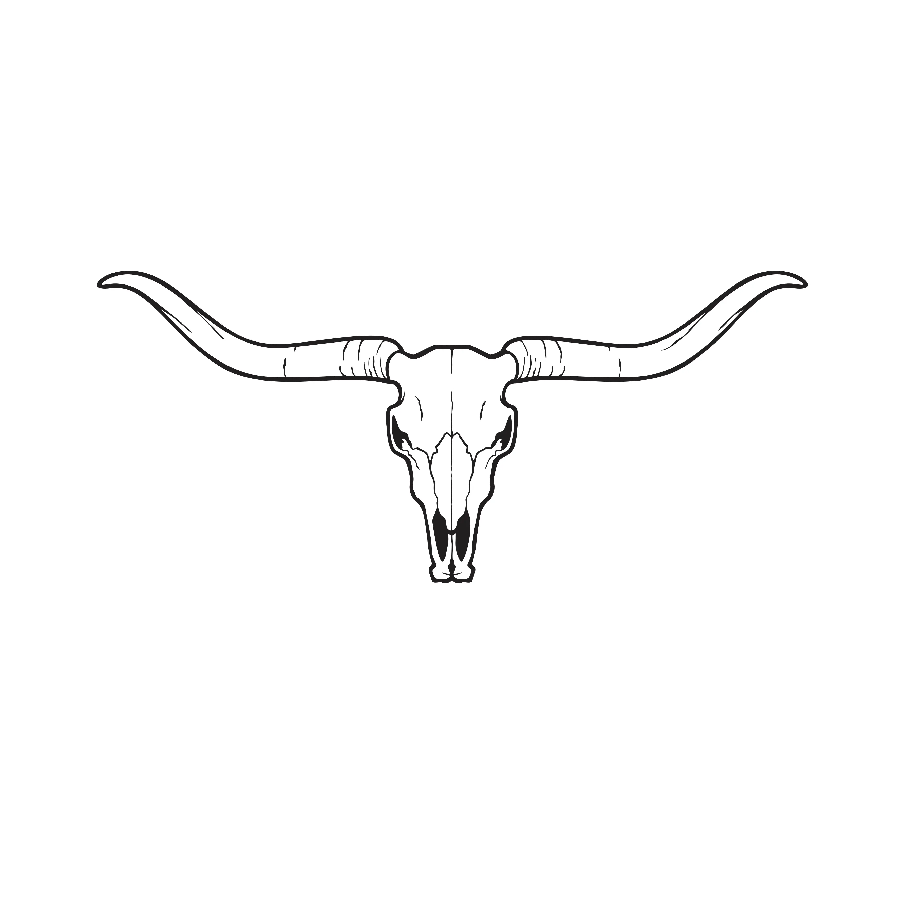 Long Horn Cow Skull Car/Truck Vinyl Decal Bumper Sticker