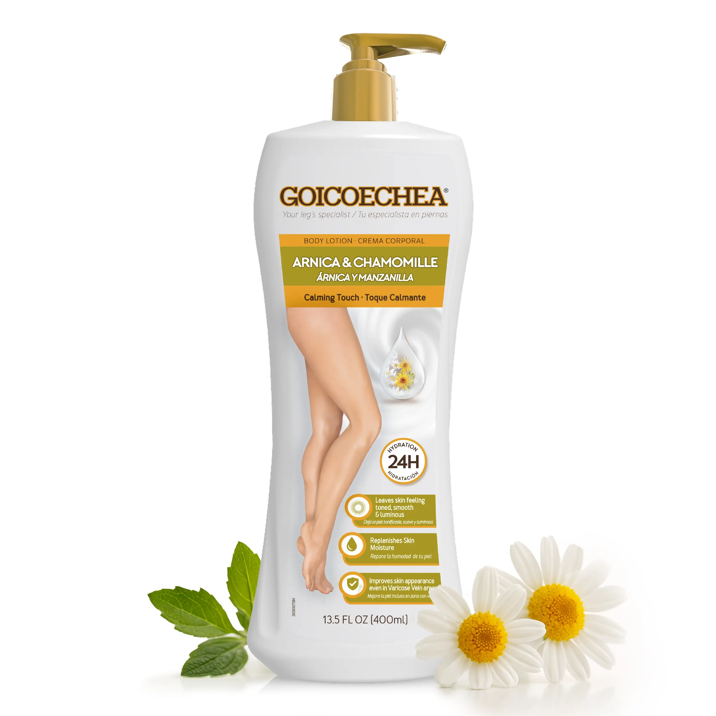 Goicoechea Calming Touch Body Lotion - 1-Pack, 13.5 oz Gentle Moisturizer, Body Care with Arnica & Chamomile, Smoothing Formula for Varicose Veins & Blemishes, Tones for Radiant Skin, Moisturizers, Hydrating