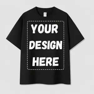 FEEGO Custom Graphic T-shirt Personalized Front Back Print Your Design Here Unisex Black Cotton Tee Logo DIY Gift Men Women Streetwear Top Personalized Front Back Print Black White Double Sided Vintage Distressed Retro Tee