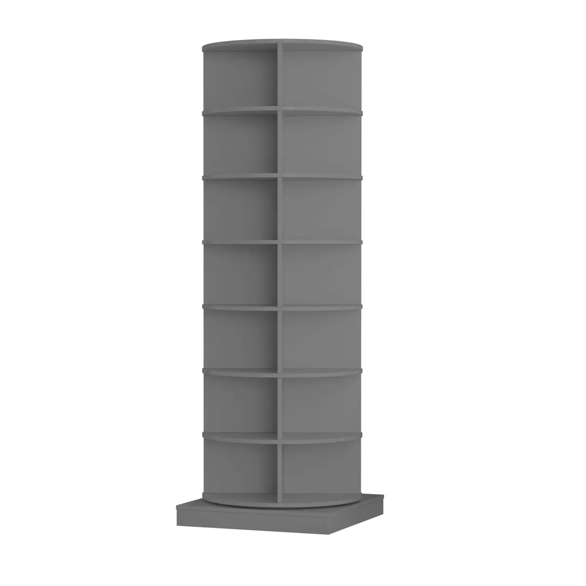 7-Layer Round Rotatable Shoe Storage Cabinet - 360° Smooth Revolving Racks, 4-Compartment Organiser, Large-Capacity, Less Floor Clutter, Compact Space-Saving for Entryway Family Organization (Holds Up to 28 Pairs), Seven Layers